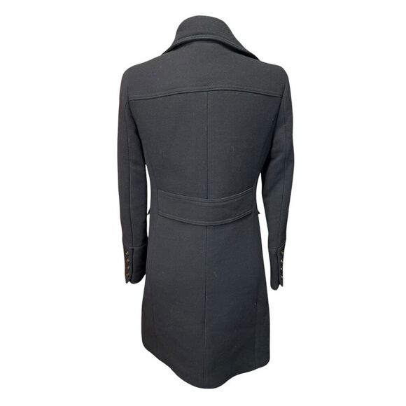 J.Crew Double Cloth Wool Blend Coat 4 Black Italy Fabric Button Front Tailored - Picture 9 of 16